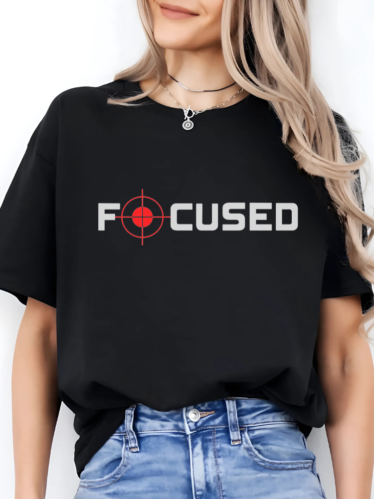 Mockup featuring a women's T-shirt with an F-themed design, offering a trendy and stylish appearance.